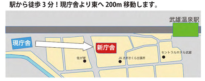 武雄市新庁舎位置図