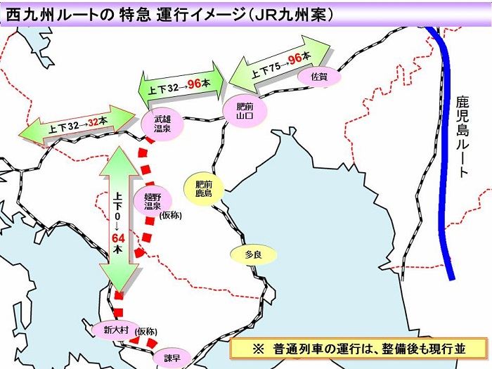 九州新幹線西九州ルートの運行本数