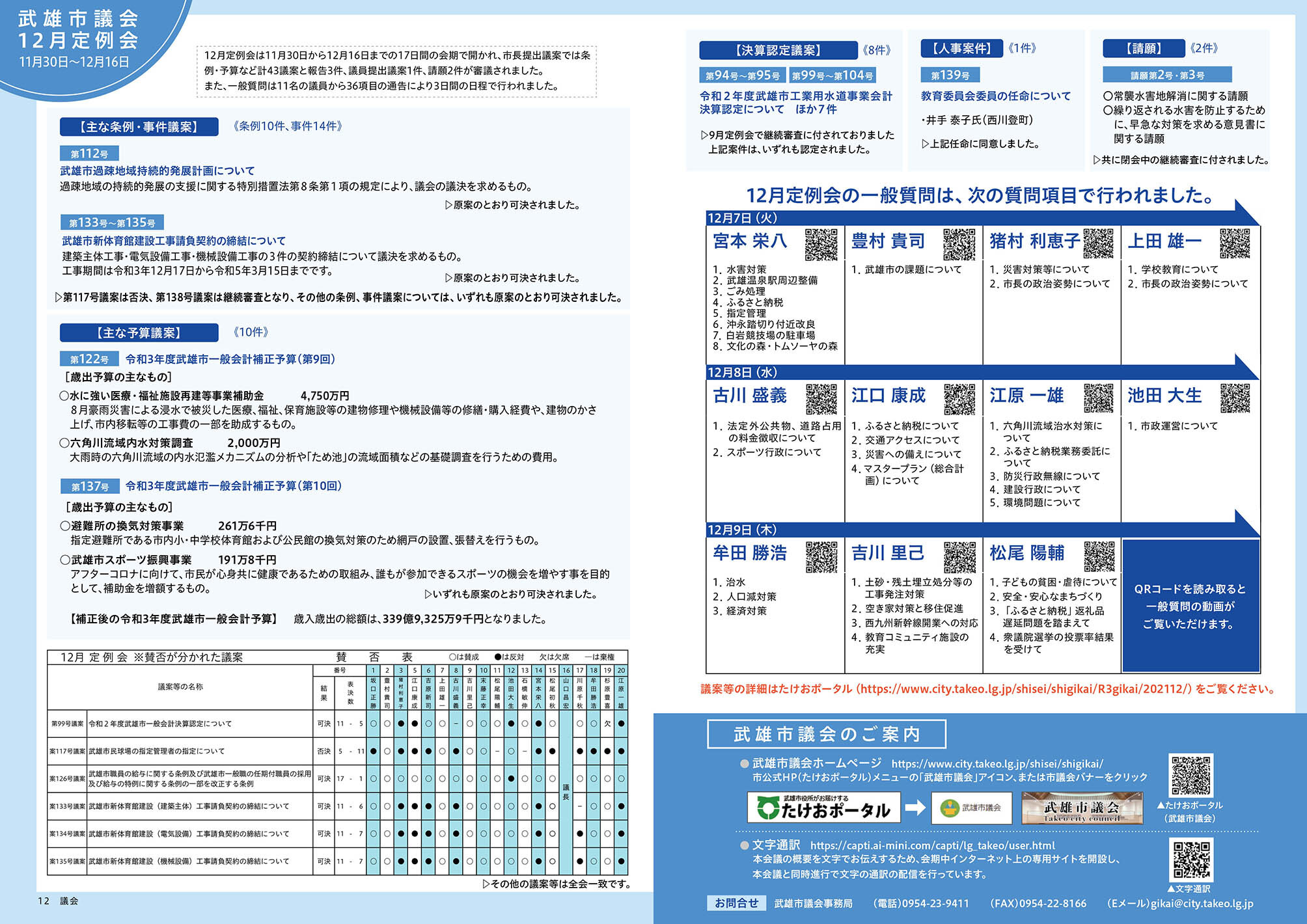 武雄市議会12月定例会