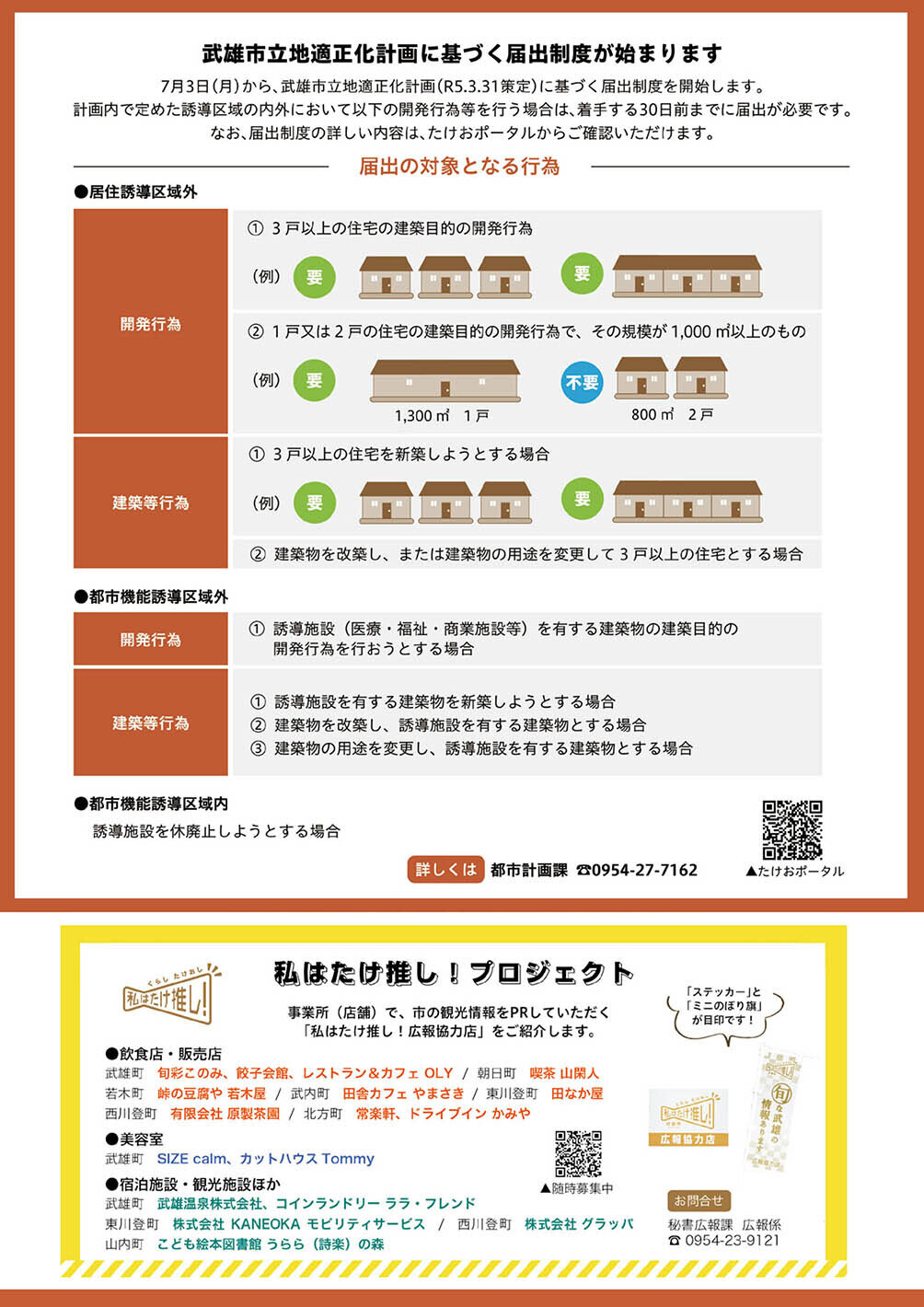 武雄市立地適正化計画に基づく届出制度