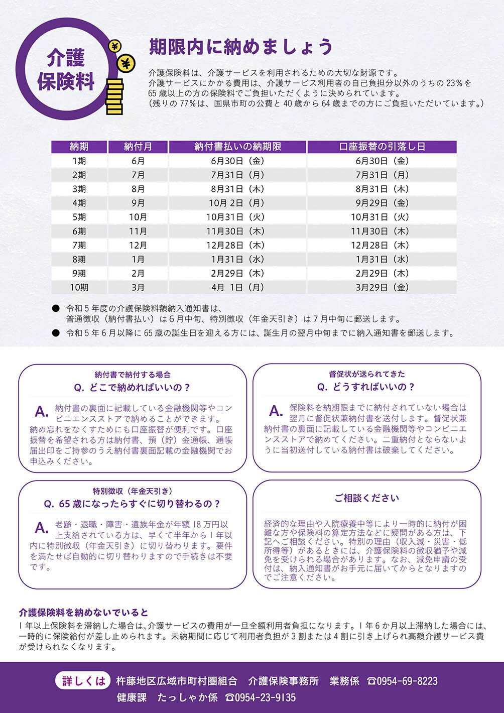 介護保険料を期限内に納めましょう