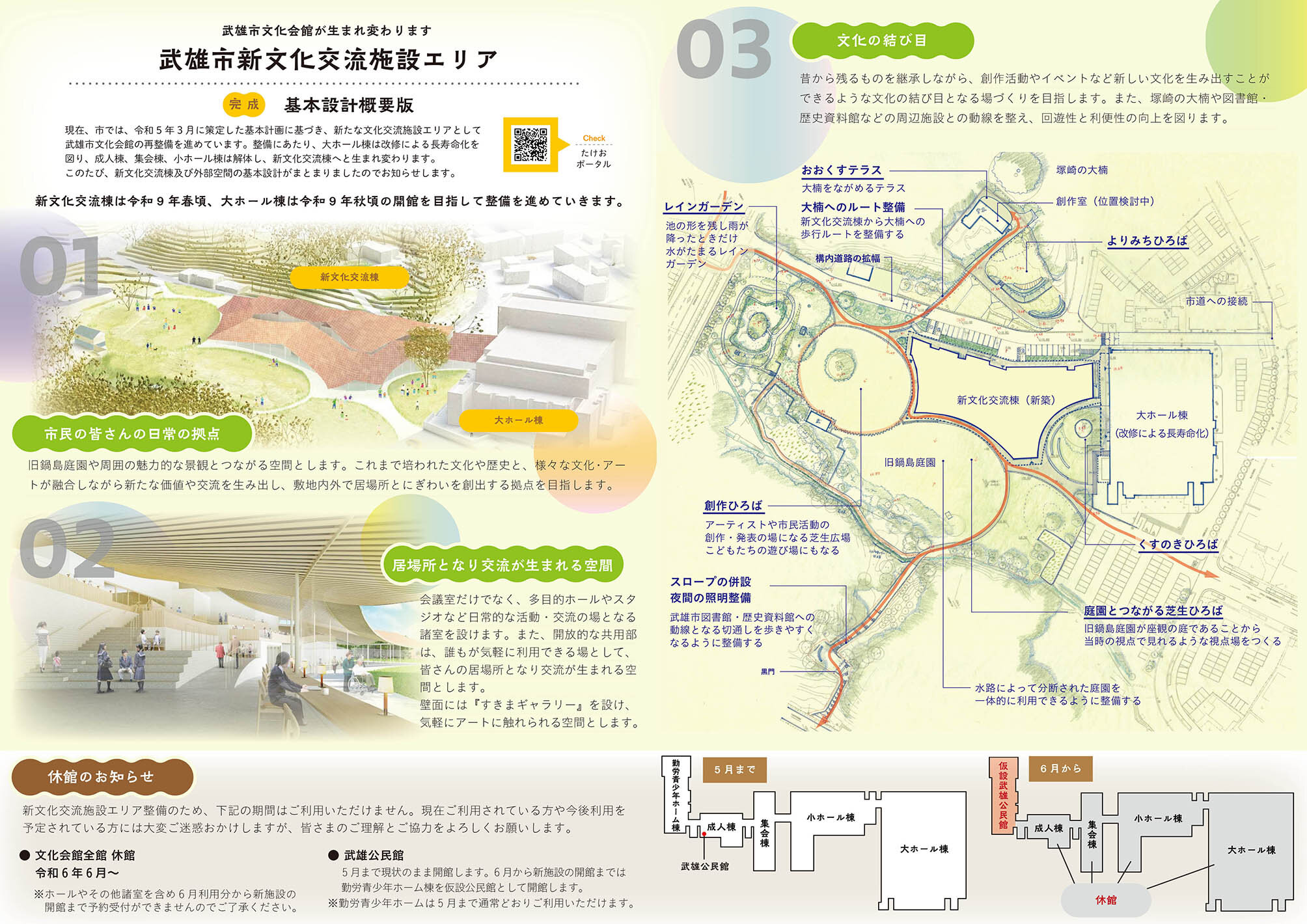 武雄市新文化交流施設エリア  基本設計概要版完成
