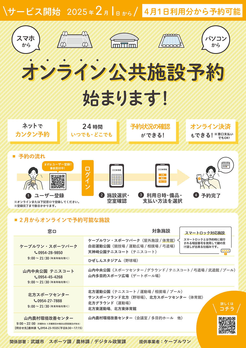 オンライン公共施設予約始まります！