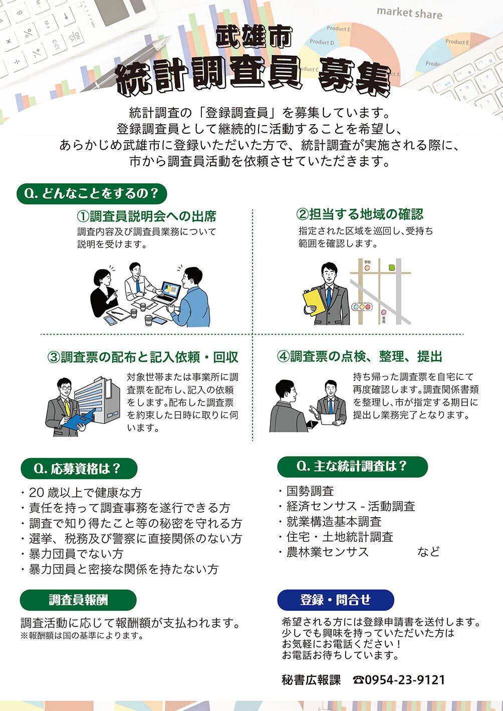 武雄市統計調査員 募集