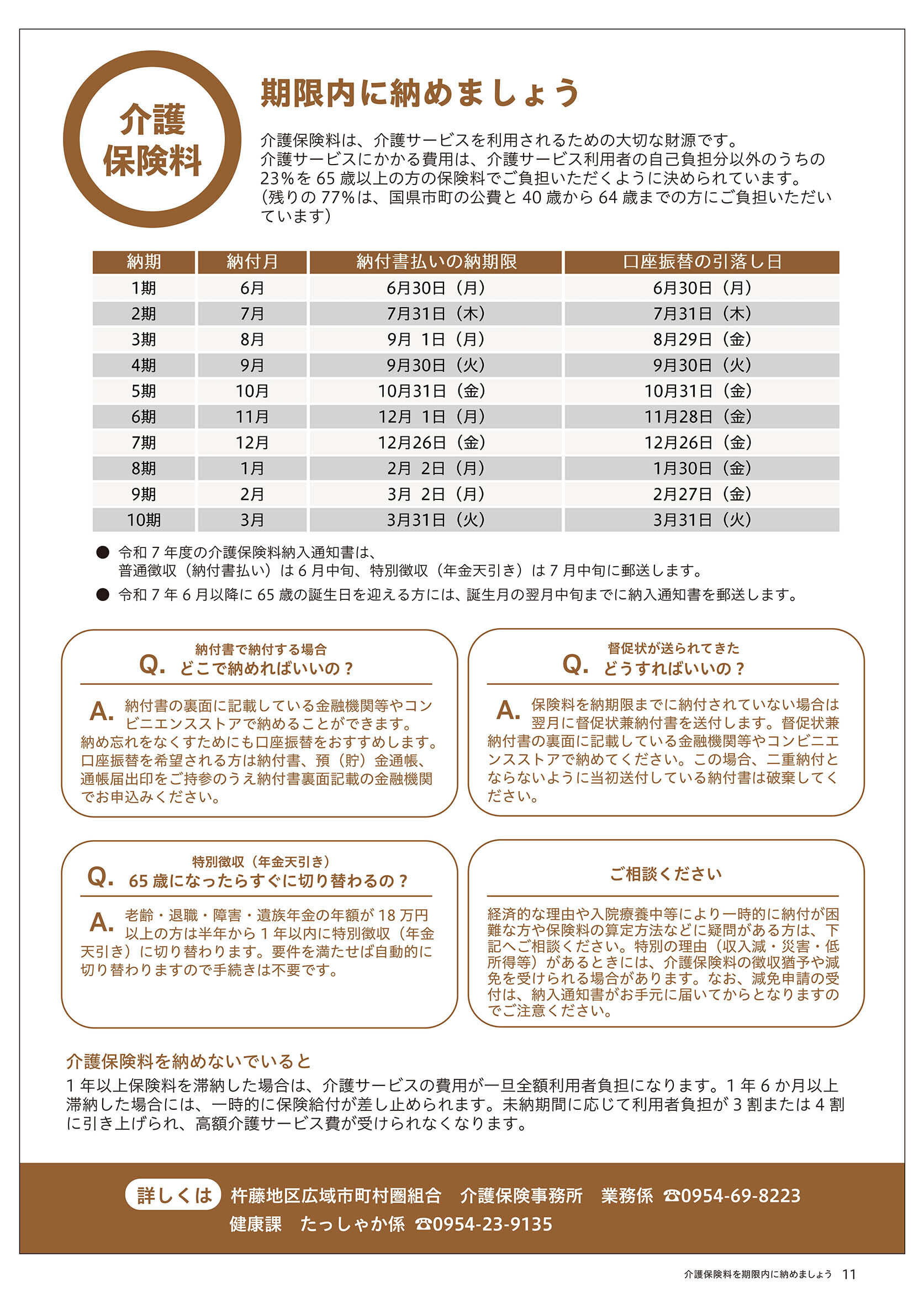 介護保険料を期限内に納めましょう