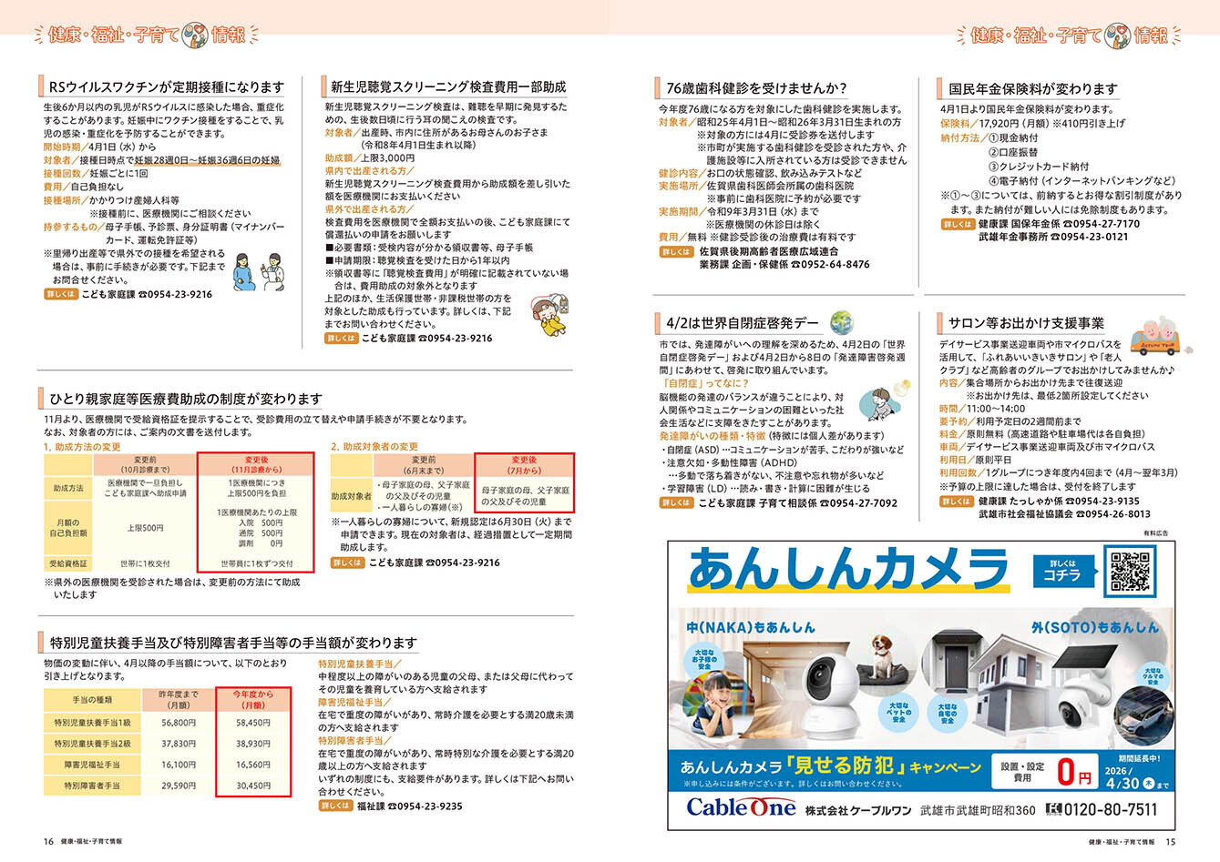 健康・福祉・子育て情報
