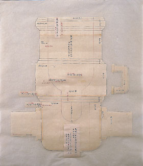 Paper cutout diagram of a mortar