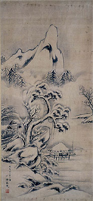 萩の尾茶屋雪景山水図