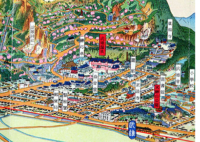 武雄町交通鳥瞰図