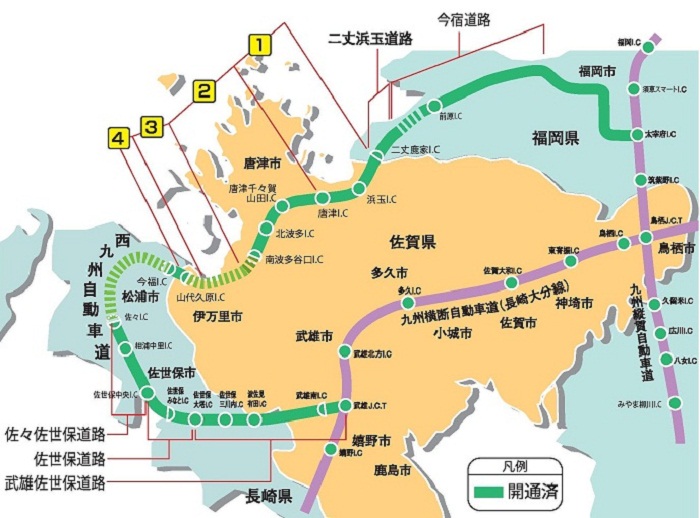 西九州自動車道路整備区間